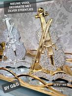 NIEUWE MOOIE DECORATIE ORNAMENT VIOOL DIAMOND STEENTJE IN GO, Ophalen of Verzenden, Nieuw