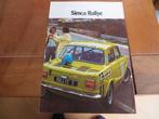 Folder Simca 1000 Rallye 1, Simca 1000 Rallye 2 1974, Zo goed als nieuw, Overige merken, Simca, Ophalen of Verzenden