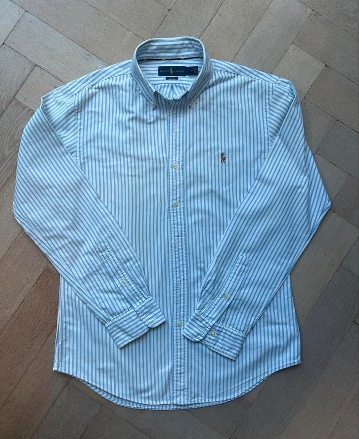 RALPH LAUREN slimfit overhemd MT M, Kleding | Heren, Overhemden, Gedragen, Halswijdte 39/40 (M), Blauw, Ophalen of Verzenden