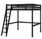 Ikea Stora Hoogslaper 140x200 - Zwart Hout, Ophalen, Gebruikt, Zwart, Tweepersoons