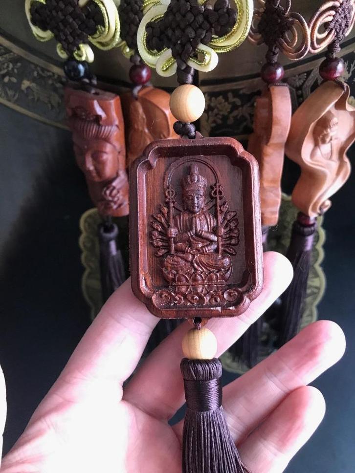 Boeddha houtsnijwerk kasthanger hout, Huis en Inrichting, Woonaccessoires | Boeddhabeelden, Nieuw, Ophalen of Verzenden