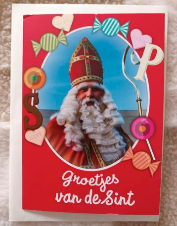 Dubbele kaart groetjes van de sint beschikbaar voor biedingen