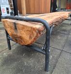 Boomstambank eettafel boomstam eiken bank massief 3 persoons, Ophalen, Gebruikt, Minder dan 75 cm, 150 tot 200 cm