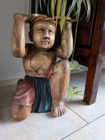 Houten beeld / plantentafeltje uit Bali, Antiek en Kunst, Ophalen of Verzenden