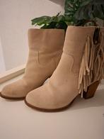 Beige enkellaarsjes met franjes 38 leer/suede, Beige, Lage of Enkellaarzen, Ophalen of Verzenden, Onbekend