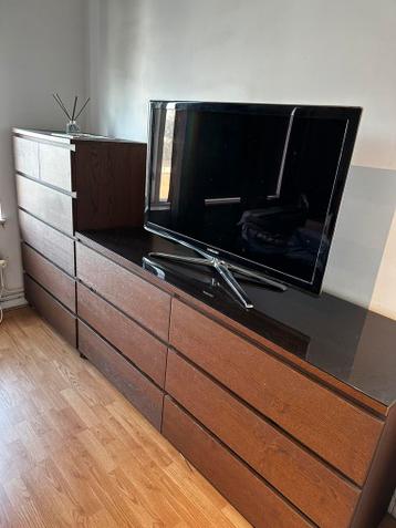 IKEA MALM ladekast 160cm bruin met glasplaat - afbeelding 2