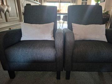 2 Antracietgrijze Fauteuils - Set beschikbaar voor biedingen