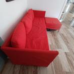 Rode Hoekbank met Voetenbank, Ophalen, 250 tot 300 cm, Hoekbank, 75 tot 100 cm