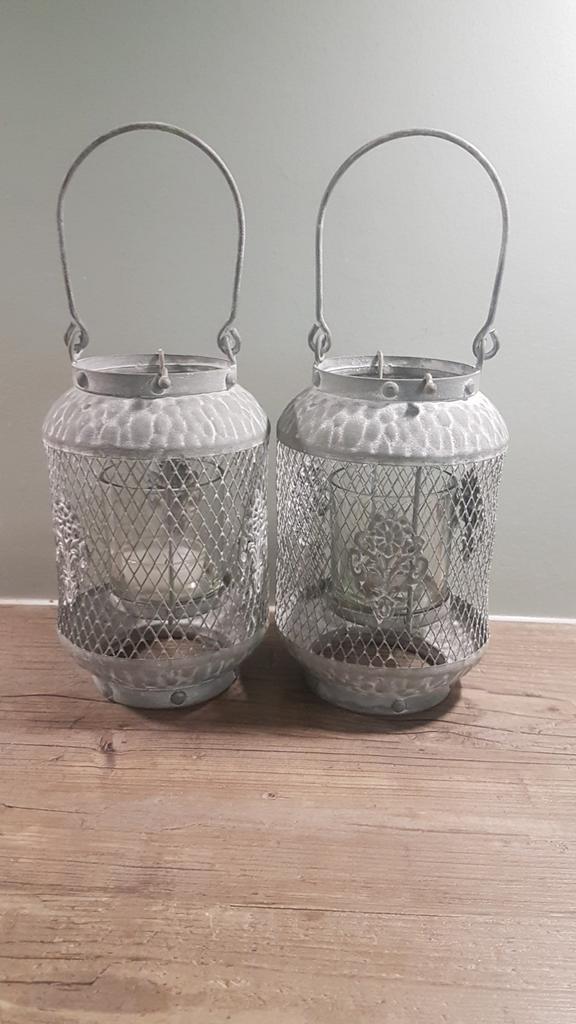 Metaalachtige lantaarns, Ophalen of Verzenden, Zo goed als nieuw, Overige materialen, Minder dan 25 cm
