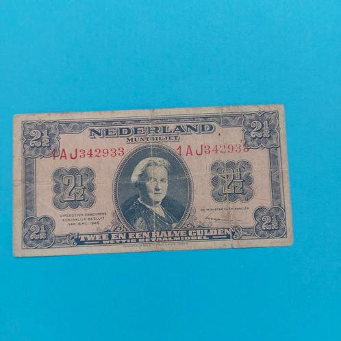 2,5 gulden biljet uit 1945. ZFR-, Postzegels en Munten, Bankbiljetten | Nederland, Los biljet, 2½ gulden, Ophalen of Verzenden
