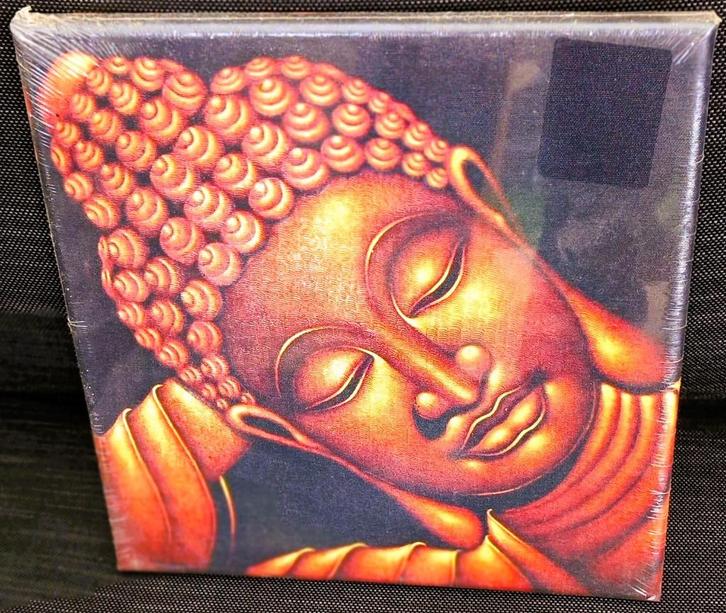 LEEGVERKOOP - Klein Boeddha schilderij - 25 x 25 cm - NIEUW!, Huis en Inrichting, Woonaccessoires | Schilderijen, Tekeningen en Foto's