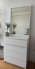 IKEA MALM Ladekast met 4 lades, wit, 80x100 cm, Huis en Inrichting, Ophalen, 50 tot 100 cm, Zo goed als nieuw, 3 of 4 laden