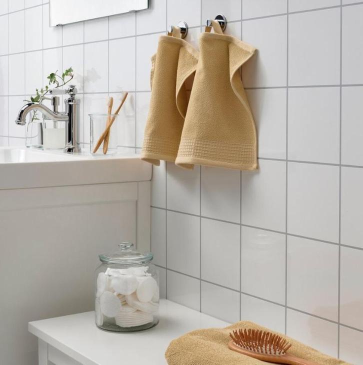 Partij 4-pack gele gezichtsdoekjes 30x30cm, Huis en Inrichting, Badkamer | Badtextiel en Accessoires, Nieuw, Gastendoekje, Geel