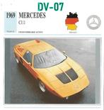 Dv7 autokaart mercedes c111 ( 1969 ), Ophalen of Verzenden, Zo goed als nieuw, Auto's