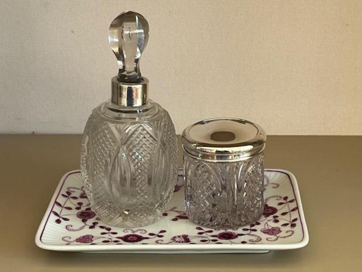 WATTENPOT,  GROTE PARFUMFLACON, KRISTAL/ZILVER, Antiek en Kunst, Antiek | Goud en Zilver, Zilver, Verzenden