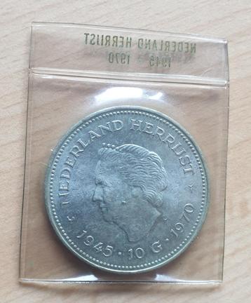 Zilveren 10 gulden munt Nederland herrijst 1945-1975 beschikbaar voor biedingen