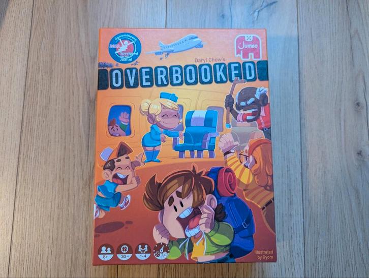 Overbooked - Gezelschapsspel, Hobby en Vrije tijd, Gezelschapsspellen | Bordspellen, Zo goed als nieuw, Een of twee spelers, Drie of vier spelers