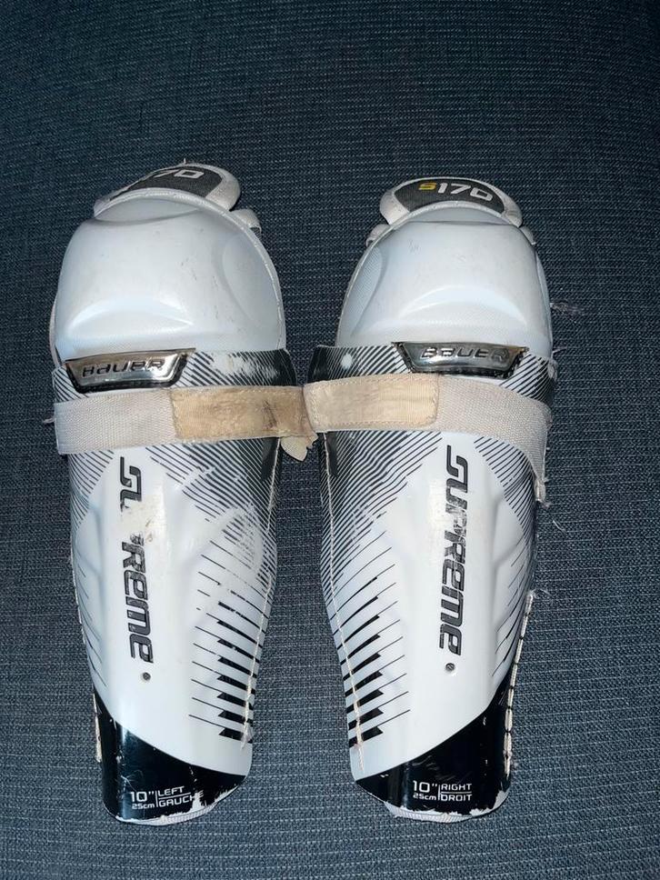 Bauer Supreme S170 Scheenbeschermers 10 inch, Sport en Fitness, IJshockey, Gebruikt, Bescherming, Ophalen of Verzenden