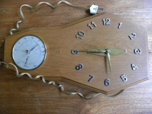 Grote oude Art deco Jacob Palmtag klok met Sundo barometer, Antiek en Kunst, Antiek | Klokken, Ophalen of Verzenden