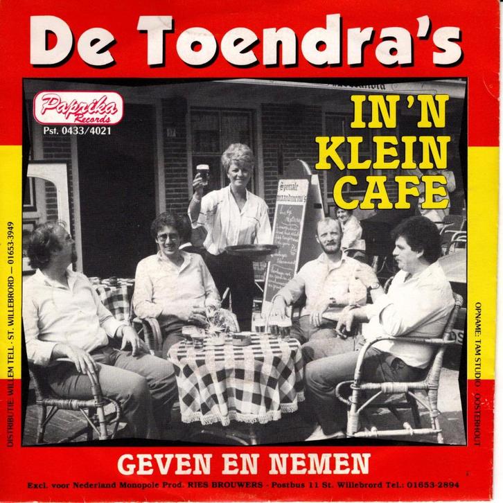 De Toendra's - In 'n klein cafe, Cd's en Dvd's, Vinyl Singles, Gebruikt, Single, Nederlandstalig, 7 inch, Ophalen of Verzenden