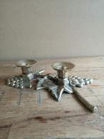 Tafelkandelaar 'wijntak' voor twee kaarsen, Brons of Koper, Ophalen of Verzenden, Zo goed als nieuw, Kandelaar