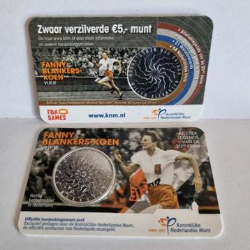 5 Euro coincard 2018 - Fanny Blankers Koen Vijfje - UNC  beschikbaar voor biedingen