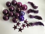 Kerstballen , sterren en vogels paars, Ophalen, Gebruikt