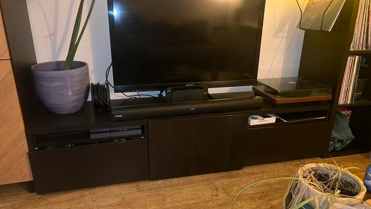 Ikea Besta TV Meubel zwart, Huis en Inrichting, Kasten | Televisiemeubels, Zo goed als nieuw, Minder dan 100 cm, 25 tot 50 cm