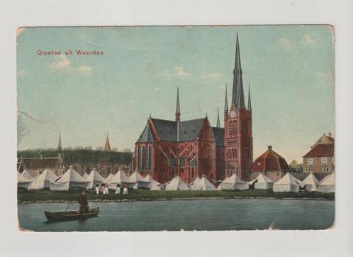 Groeten uit Woerden - militair * 250806-11, Verzamelen, Ansichtkaarten | Nederland, Gelopen, Utrecht, Voor 1920, Ophalen of Verzenden