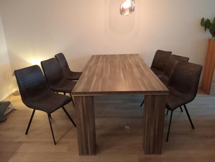 Eethoek voor 6 personen, Huis en Inrichting, Complete eetkamers, Zo goed als nieuw, 6 tot 8 stoelen, Ophalen