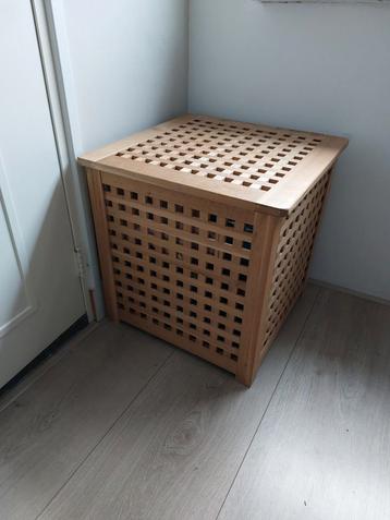 Ikea houten wasmand bijzettafel 