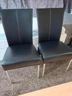 Zwarte eetkamer Stoelen - Set van 2, Huis en Inrichting, Stoelen, Ophalen, Zwart, Leer