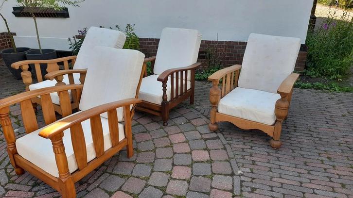 rookstoelen 4 stuks, Antiek en Kunst, Antiek | Meubels | Stoelen en Banken, Ophalen
