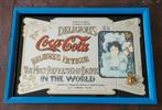 Coca-Cola spiegel in houten lijst jaren 70-80 met fotokader., Huis en Inrichting, Gebruikt, Ophalen of Verzenden