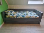 Woood Dennis bedbank 90x200 staalgrijs, Ophalen, 85 tot 100 cm, Zo goed als nieuw, Matras