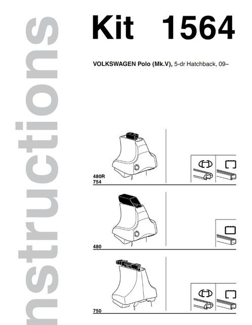 Voetenset en kitset Thule voor dakdragers VW Polo, Auto diversen, Dakdragers, Gebruikt, Ophalen of Verzenden