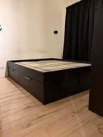 Zwart Brimnes bed 160x200 - Zo goed als nieuw!, Ophalen, Zwart, Tweepersoons, Zo goed als nieuw