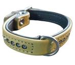 Sale adori nappaleer halsband leer leder groen strass, Dieren en Toebehoren, Honden-accessoires, Nieuw, Ophalen of Verzenden