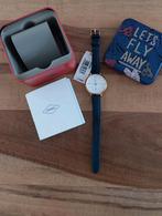 Fossil horloge blauw met origineel blikje, Leer, Staal, Fossil, Polshorloge