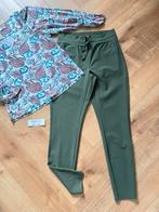 Studio anneloes set leaf blouse & downstairs bonded broek M, Maat 38/40 (M), Ophalen of Verzenden, Zo goed als nieuw, Groen