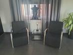 2 Identieke moderne fauteuils, 75 tot 100 cm, Zo goed als nieuw, Metaal, 50 tot 75 cm