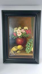 Olieverfschilderij bloemstilleven op paneel 50Cm x 35Cm, Antiek en Kunst, Kunst | Schilderijen | Klassiek, Ophalen of Verzenden