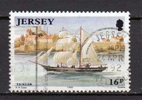 Jersey UK met een boot 1992 Tickler, Postzegels en Munten, Postzegels | Europa | UK, Gestempeld, Verzenden