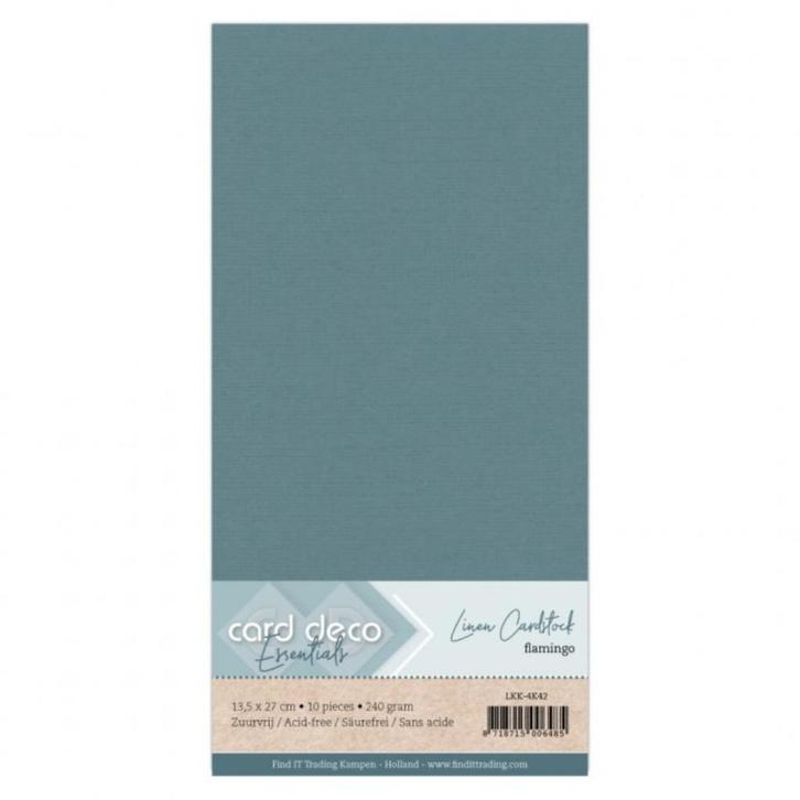 Card Deco linnenkarton vierkant 40 sea blue 10 vel 240 grams, Hobby en Vrije tijd, Scrapbooking, Nieuw, Papier of Karton, Overige merken