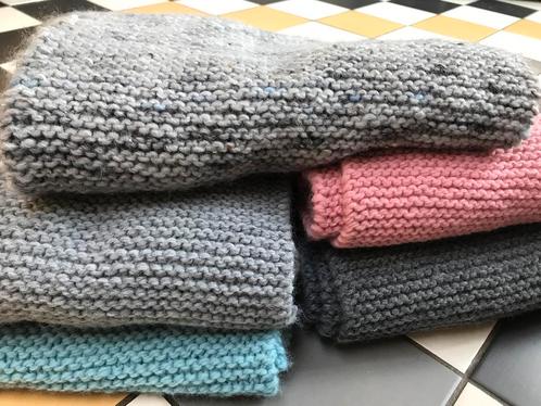 Hand gebreide wol wollen sjaal grijs roze blauw warm, Kleding | Dames, Mutsen, Sjaals en Handschoenen, Nieuw, Sjaal, Ophalen of Verzenden