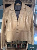 Echt leder! Jasje met knopen en zakken maat L, Maat 38/40 (M), Beige, Ophalen of Verzenden, Zo goed als nieuw