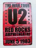 U2 The War Tour Red Rocks Metalen Bord 30 bij 20, Ophalen of Verzenden, Zo goed als nieuw