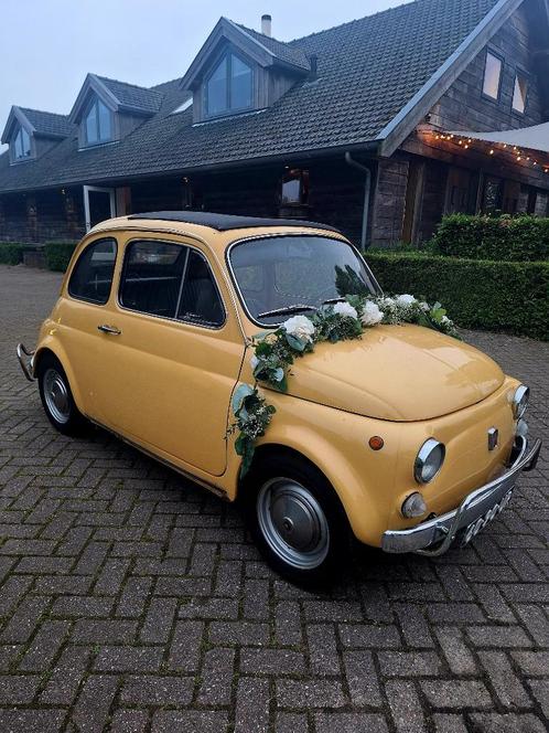 Fiat 500 Oldtimer huren! / Klassieke trouwauto te huur., Hobby en Vrije tijd, Feestartikelen | Verhuur, Gebruikt, Geboorte of Huwelijk