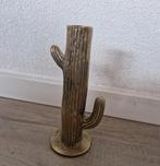 Kandelaar cactus messing metaal kaars woonaccessoires goud, Ophalen of Verzenden, Zo goed als nieuw, Metaal, Minder dan 25 cm