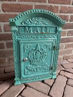 Brievenbus gietijzer blauw/groen franse style, Ophalen of Verzenden, Zo goed als nieuw, IJzer